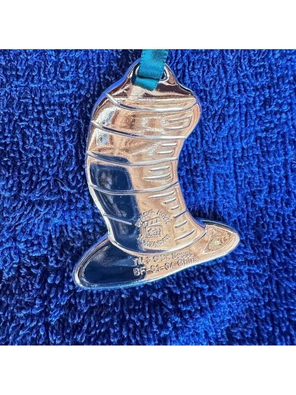 NEW Vintage Cat In The Hat Christmas Tree Ornament Dr Seuss Silver Plated Set